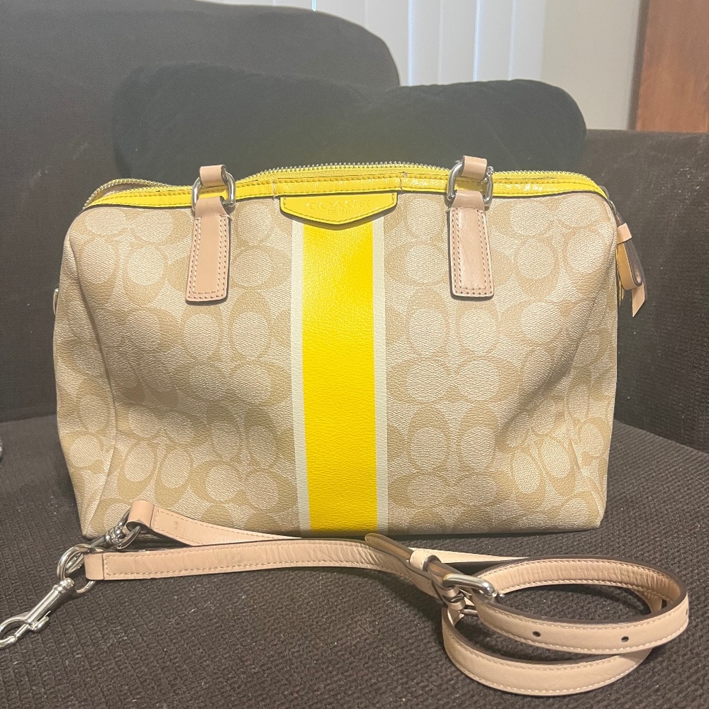 COACH monogram 2 way wear satchel!